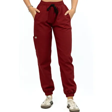 Spodnie medyczne SCRUBS MEDI TEDDY - LLEVANTI MERLOT SCRUB